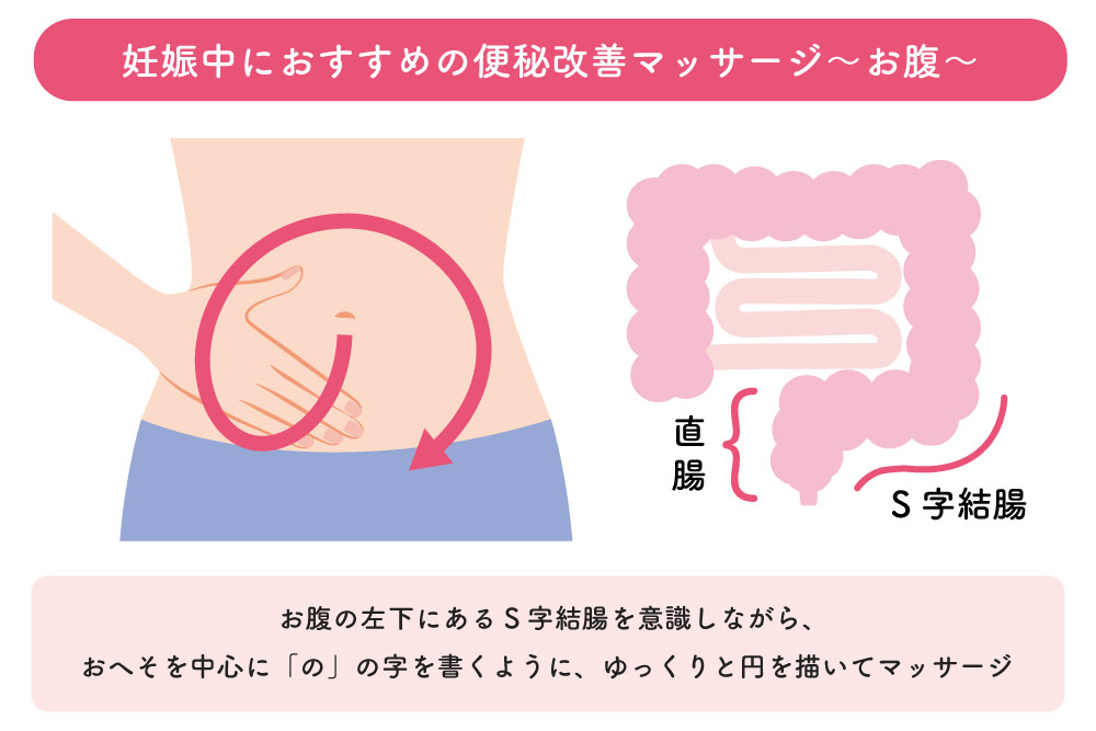 妊娠中におすすめの便秘改善にお腹のマッサージ